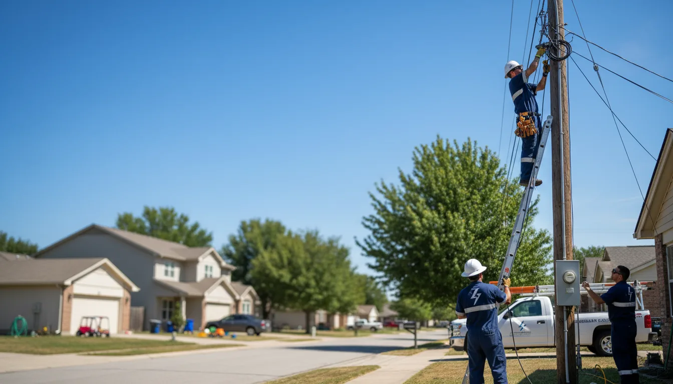 Residential electrician providing installation services in Welling, OK
